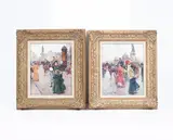 Juan Soler, Pair of Continental Street Scenes, oil on canvas