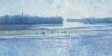 Charles Neal, School field trip at Hammersmith, London, oil on canvas