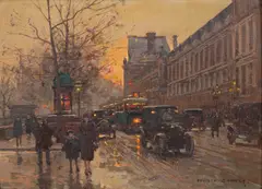 Édouard Cortès, Paris le soir, oil on canvas