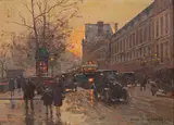 Édouard Cortès, Paris le soir, oil on canvas