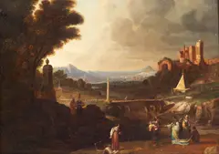 Bartholomeus Breenbergh, The Finding of the Infant Moses by the Pharaoh's Daughter, oil on canvas