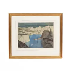 Rudolph Helmut Sauter, Lakeside Landscape, watercolour