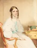 William Booth, Portrait Miniature of Mary Carmichael (nee Eliot), watercolour on ivory