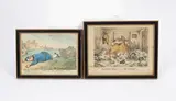 Thomas Rowlandson, The Fall of Dagon - Or Rare News for Leadenhall Street, print in colours