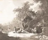 Thomas Gainsborough, Cattle in a Landscape, pencil with grey wash