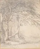 Richard Cooper, New Forest Landscape, pencil