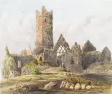 Lieutenant-General Archibald Ingles Lockhart, Views of the Ruins of Quin Abbey in County Clare in the South West of Ireland, watercolour