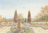 Ernest Arthur Rowe, Sun Dial Garden, Rusthall, Kent, watercolour