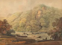 Francis Nicholson, Riverside Landscape, watercolour