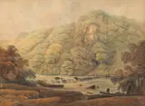 Francis Nicholson, Riverside Landscape, watercolour