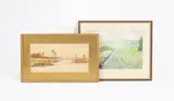Frederick Gordon Fraser, Riverside Landscape, watercolour