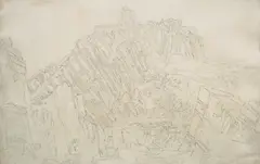 John Sell Cotman, View of Domfront, Looking to the South East, pencil