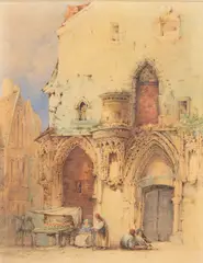 Thomas Shotter Boys, Rouen Street Scene, watercolour