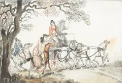 Thomas Rowlandson, The Attack, watercolour