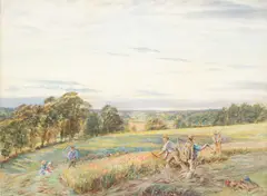 Walter Duncan, Harvest Scene, watercolour