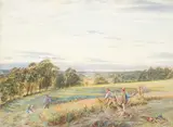 Walter Duncan, Harvest Scene, watercolour