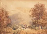 David Cox Senior, Bridge over Coniston Water, watercolour