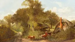 Thomas Creswick, Rural Landscape, oil on canvas