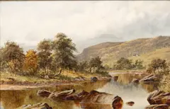 William Henry Mander, Mawdddach Valley, North Wales, oil on canvas