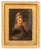 Christian Wilhelm Ernst Dietrich, Portrait of a Man, oil on metal