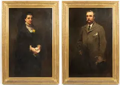 James Sant, Portraits of a Lady and a Gentleman, oil on canvas