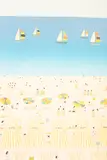 Francois Ledan, Beach Scene, lithograph in colours