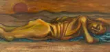 Tom Phillips, Dead Hero, oil on board