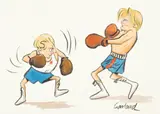 Nicolas Garland, Satirical Cartoon, watercolour and gouache heightened with white