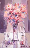 Ricardo Cejudo Nogales, Still Life with Vase of Flowers, oil on board