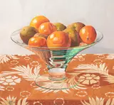 Tom Elliott, Glass Bowl with Fruit, oil on board