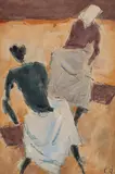 Casimir Reymond, Study of Two Women, watercolour