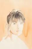 Anthony Palliser, Portrait of Isabelle Adjani, watercolour