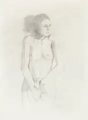 Anthony Palliser, Study of a Female Nude, pencil