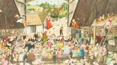 Richard Adams, The Barn Party, watercolour and bodycolour