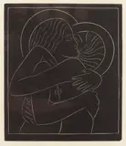 Eric Gill, Divine Lovers I, woodcut