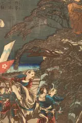 Tsukioka Yoshitoshi, The Battle at Hamamatsu, woodblock print in colours