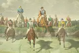 Benjamin I Herring, Green-Sleeves Leads the Way, etching and aquatint with hand colouring