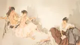 William Russell Flint, Three Girls, limited edition colour print no 14 of 850