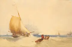 Charles Bentley, In the Channel Off Dover, watercolour