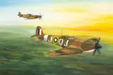 Peter Kotka, Two Spitfires in Flight, oil on canvas