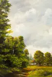 Peter Kotka, Summer Lane, oil on masonite panel