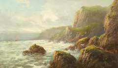 Frank Hider, High Tide near Torquay, oil on canvas
