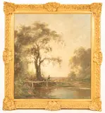 Louis-Henri Foreau, Rural Landscape, oil on canvas