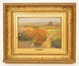 François Richard de Montholon, Rural Landscape, oil on board