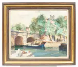 Francis Russell Flint, Canal in Hague, oil on canvas