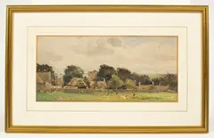 William Augustus Rixon, Turkdean Church, watercolour