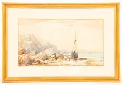 George Wolfe, Loading the Boat, watercolour