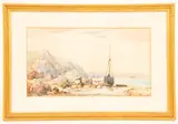 George Wolfe, Loading the Boat, watercolour