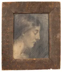 George Frederic Watts, Study of a Woman's Head in Profile, pencil