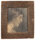 George Frederic Watts, Study of a Woman's Head in Profile, pencil